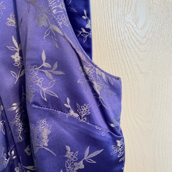 Vintage Lilly Pulitzer Sleeveless Midi Shift Floral Silk Dress Blue Women Size 4 - Picture 9 of 13